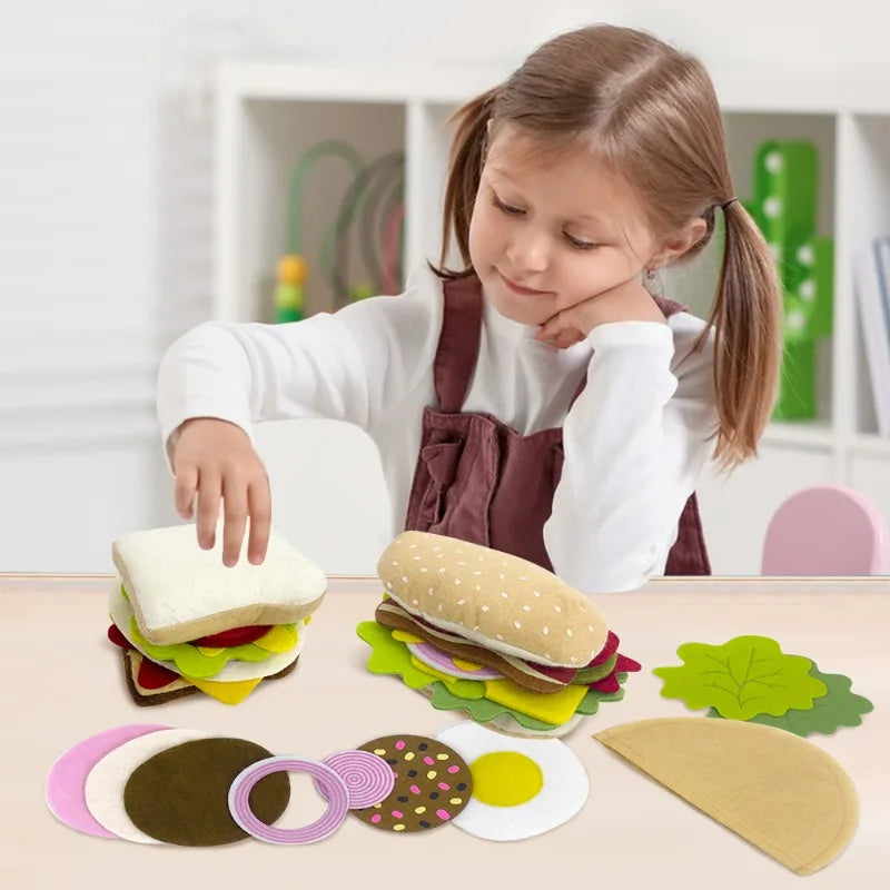 Felt Play Food Burger Set