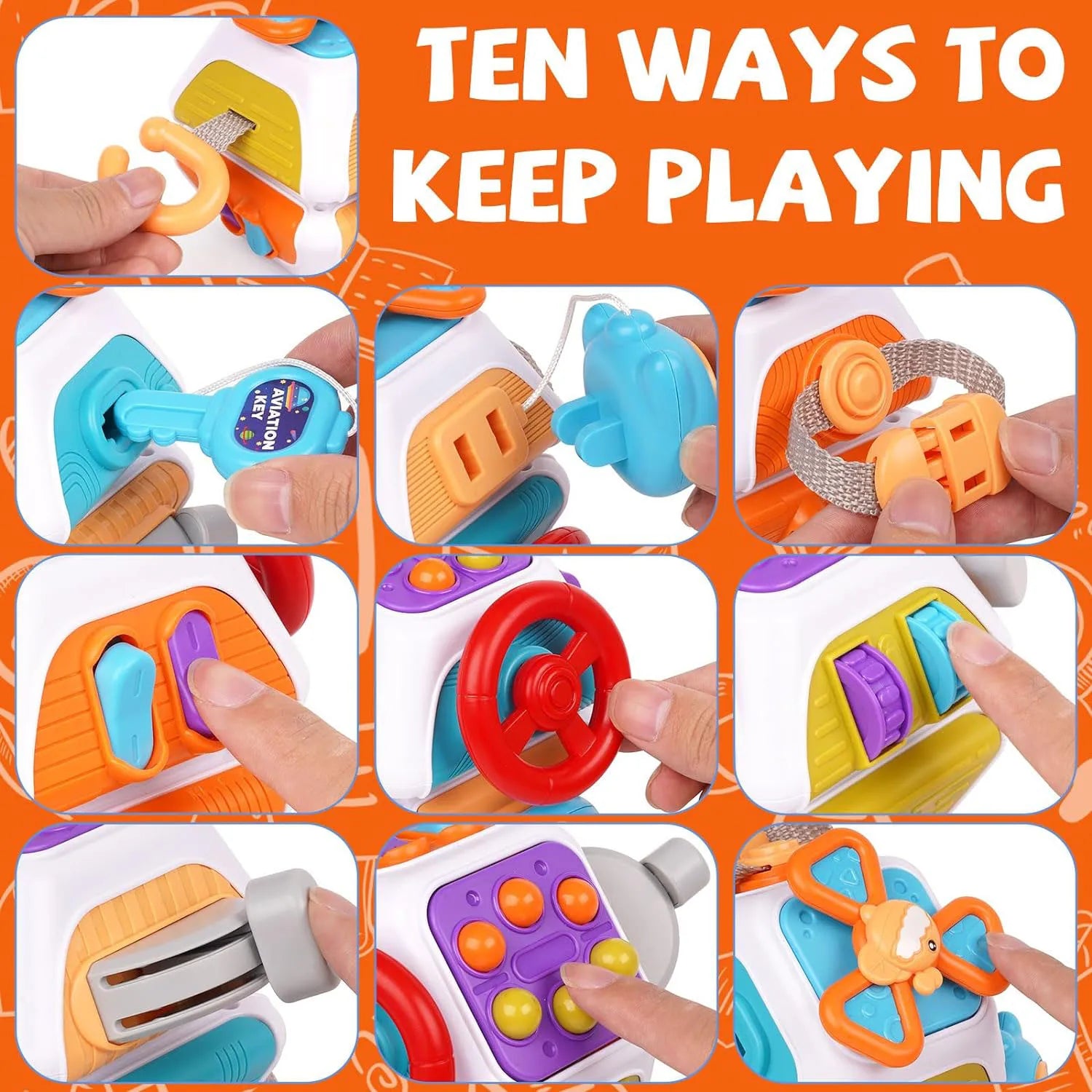 Montessori Busy Board Cube – Toddler Sensory Toy
