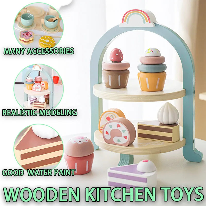 Wooden Pretend Kitchen Playset