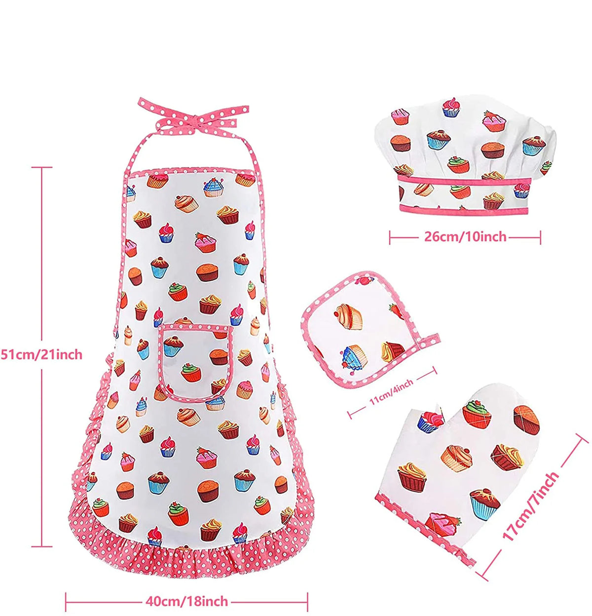 Kids Chef Apron & Hat Set