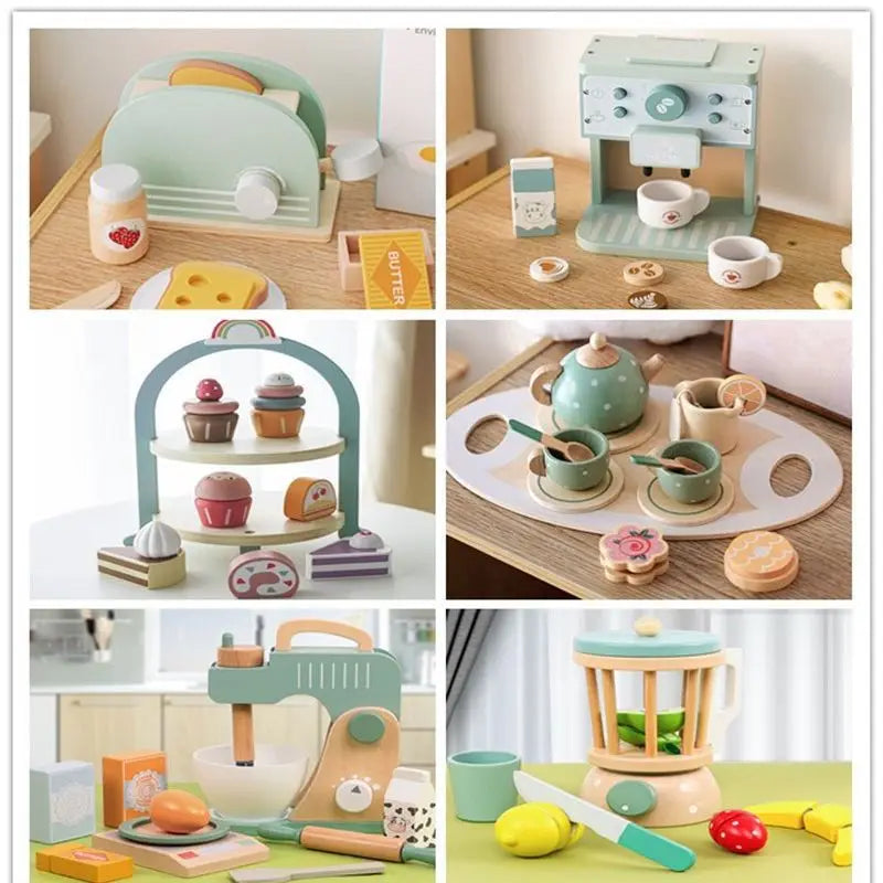 Wooden Pretend Kitchen Playset