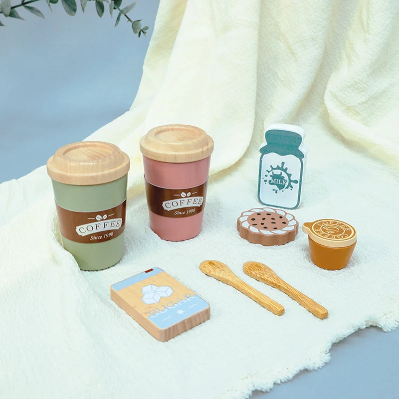 Wooden Pretend Coffee Set