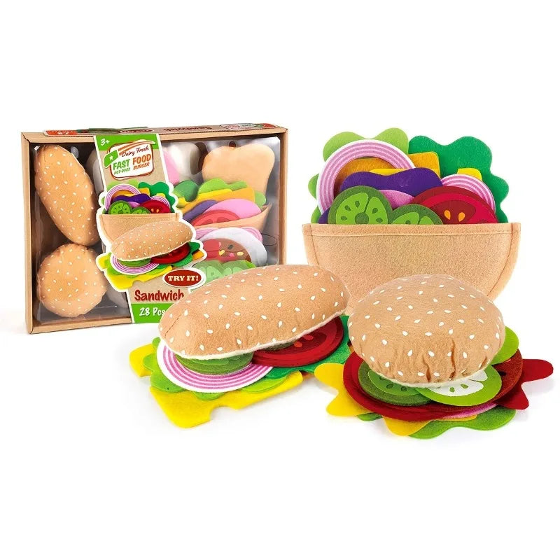 Felt Play Food Burger Set