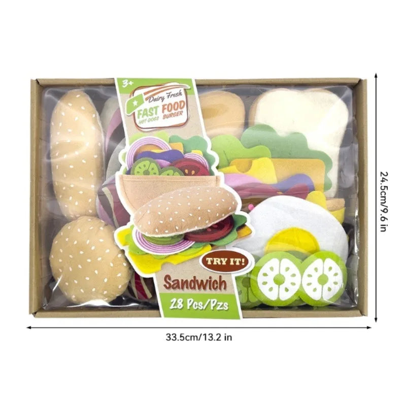 Felt Play Food Burger Set