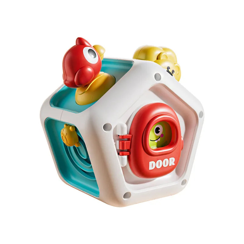 Montessori Busy Board Cube – Toddler Sensory Toy