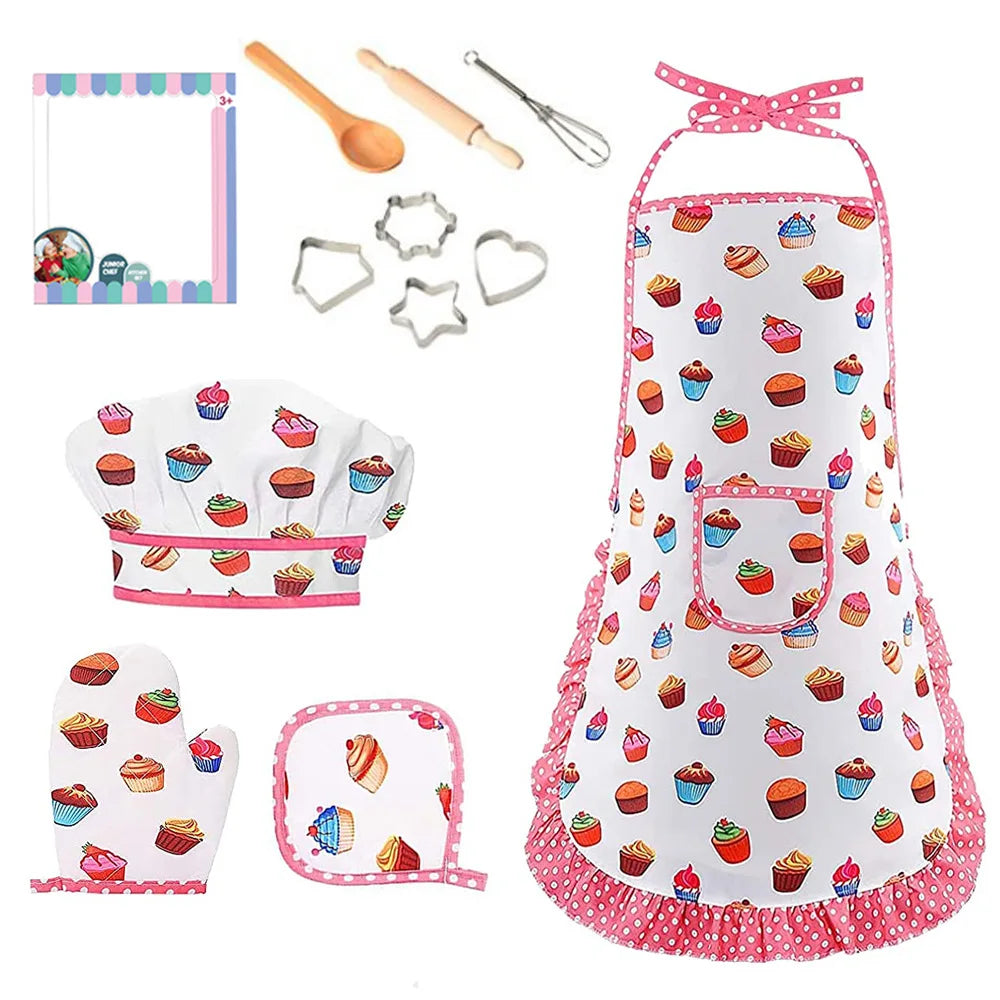 Kids Chef Apron & Hat Set