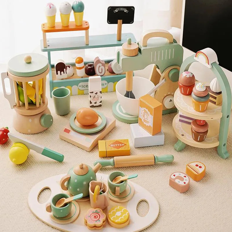 Wooden Pretend Kitchen Playset