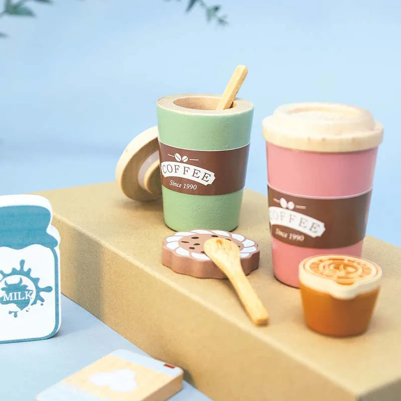 Wooden Pretend Coffee Set