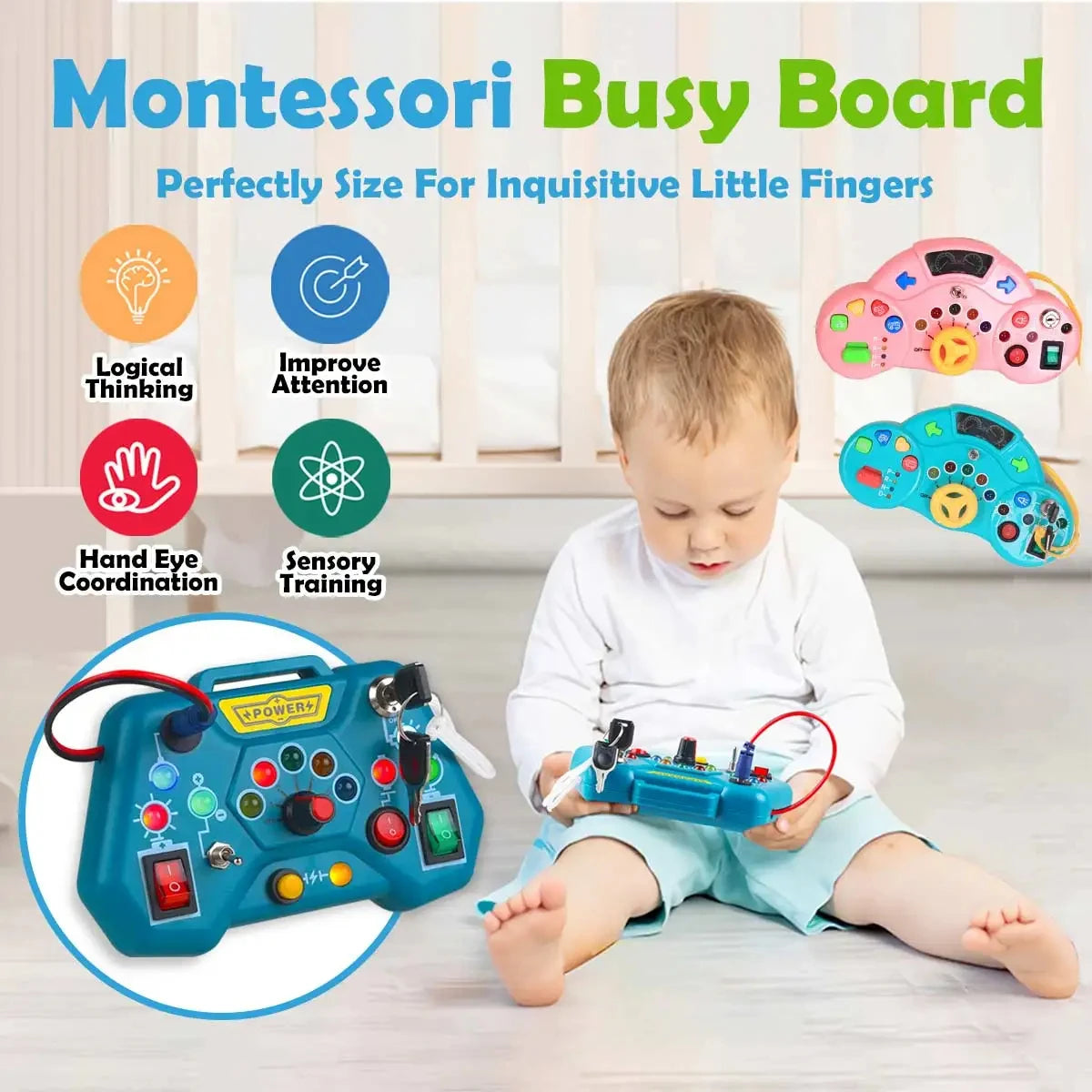 Travel Montessori Busy Board – Toddler Toy