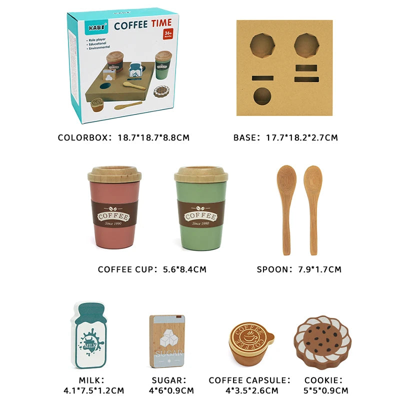 Wooden Pretend Coffee Set